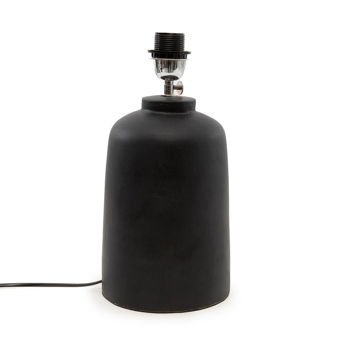 Pied de lampe de table noir en terre cuite, design moderne et élégant