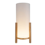 Lampe ackitique "Madita" 48 cm de haut, en blanc / nature, avec LED intégrée, dimmable avec capteur tactile