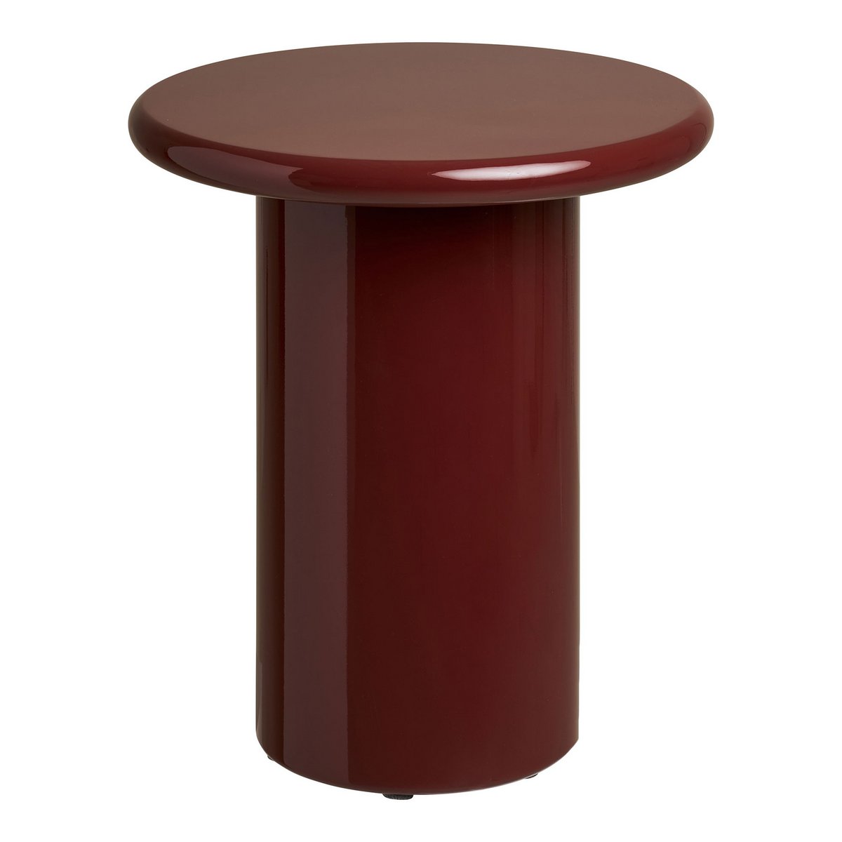 Table d'appoint Otago en bordeaux, vue de face