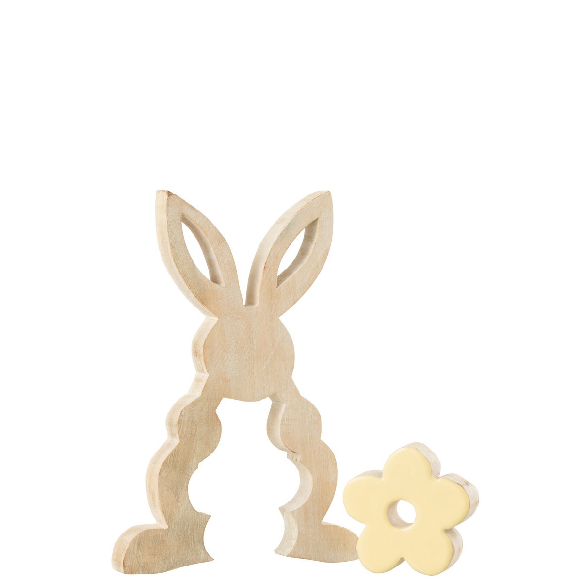 Détail du Lapin en Bois Jaune J-Line, texture bois