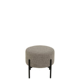 Tabouret Boucle J-Line en polyester gris et noir, vue de face