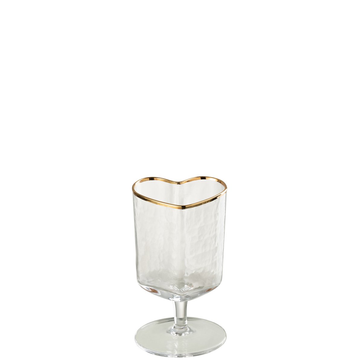Verre à vin Cœur J-Line avec finition dorée et transparente