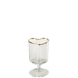 Verre à vin Cœur J-Line avec finition dorée et transparente