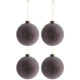 Boule de Noël J-Line en verre bordeaux avec perles, vue de face