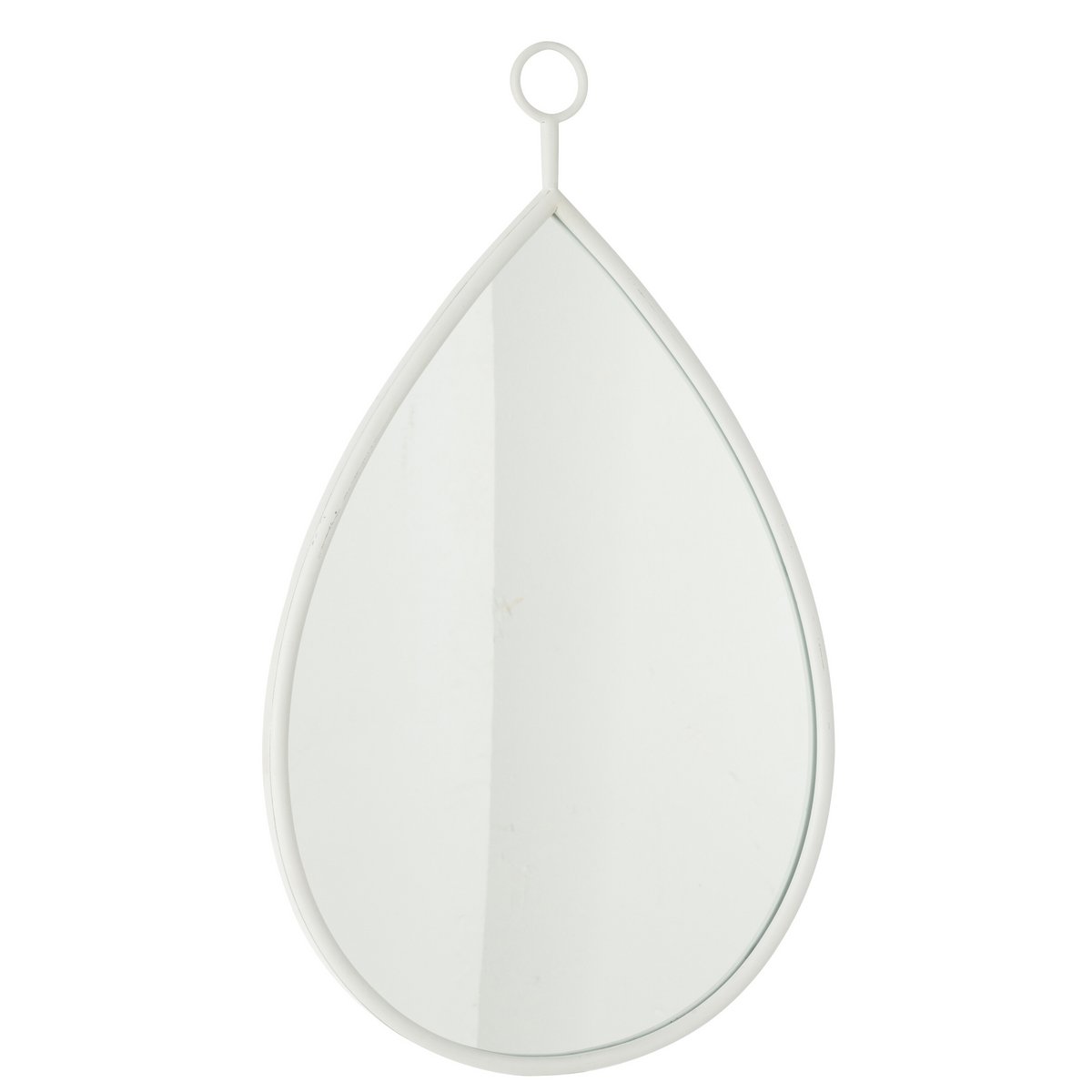 Miroir J-Line Spiegel Drop en verre blanc, élégant et contemporain.