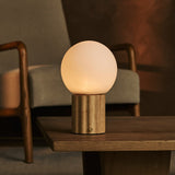 Lampe de table rechargeable Wim marron clair
