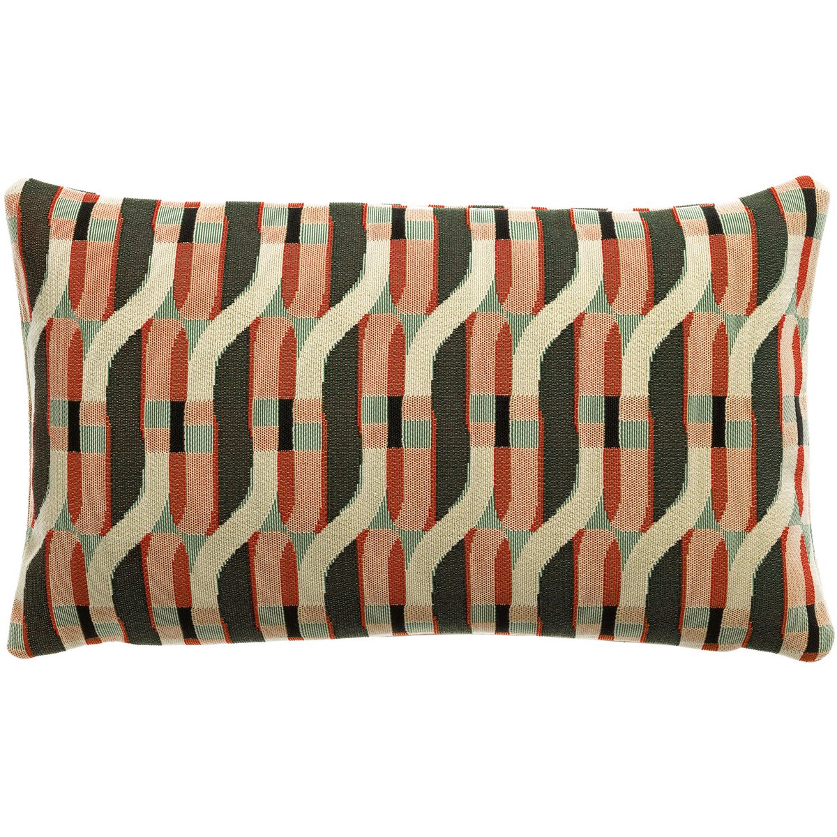 Coussin Kali outdoor Dragée 30 x 50 - Tissage jacquard élégant en rose