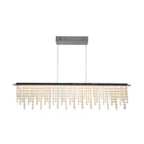 Les "diamants" pendentifs à LED, le pendentif, le métal et le verre en cristal, le chrome, avec des LED fermement construites, pour la salle à manger, le salon, le couloir ou le bureau, 120 cm de long
