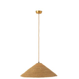 Lampe suspendue Hat Moonj en jute naturel, vue de face