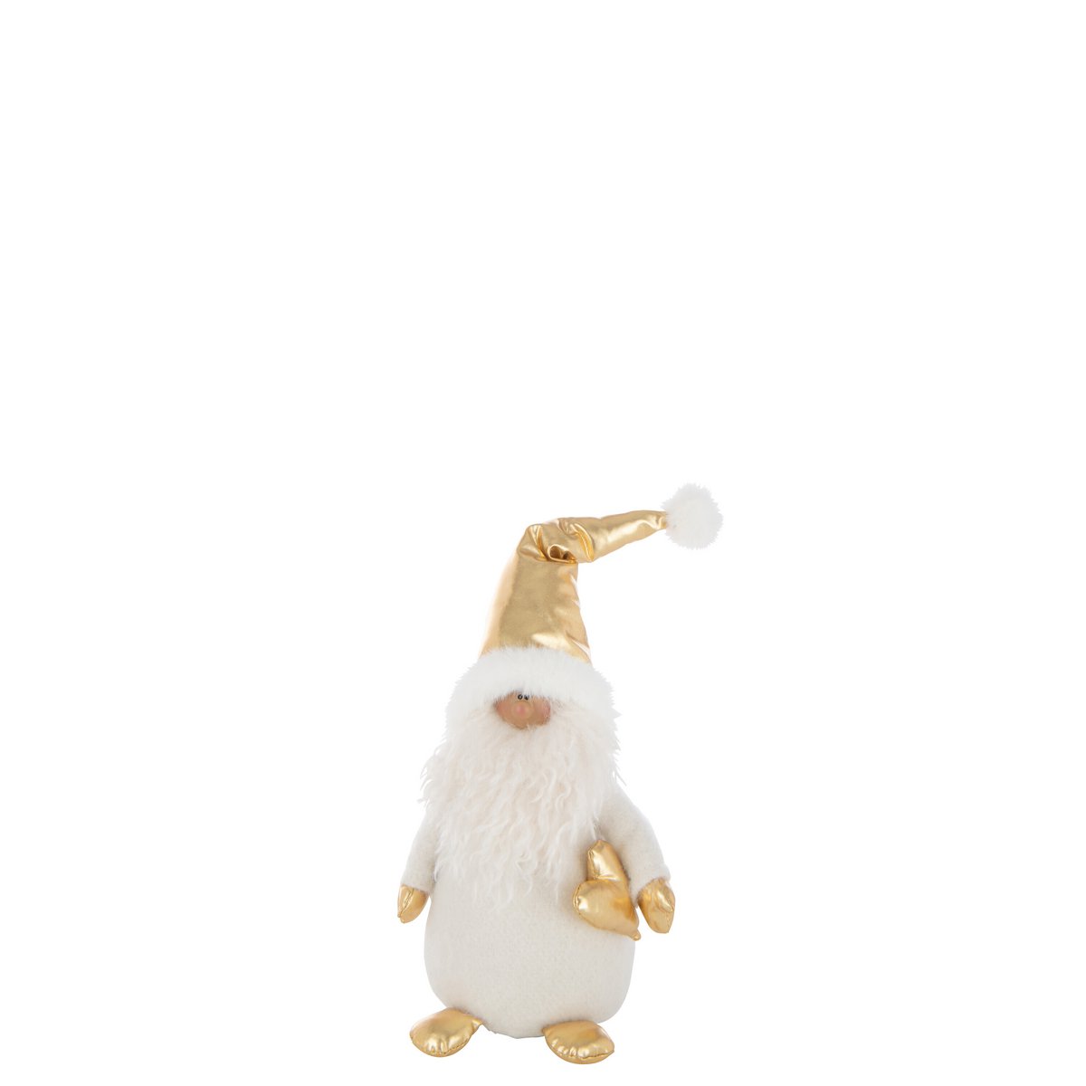 Figurine Santa Golden Heart en résine blanche et dorée de J-Line