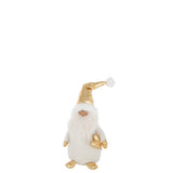 Figurine Santa Golden Heart en résine blanche et dorée de J-Line