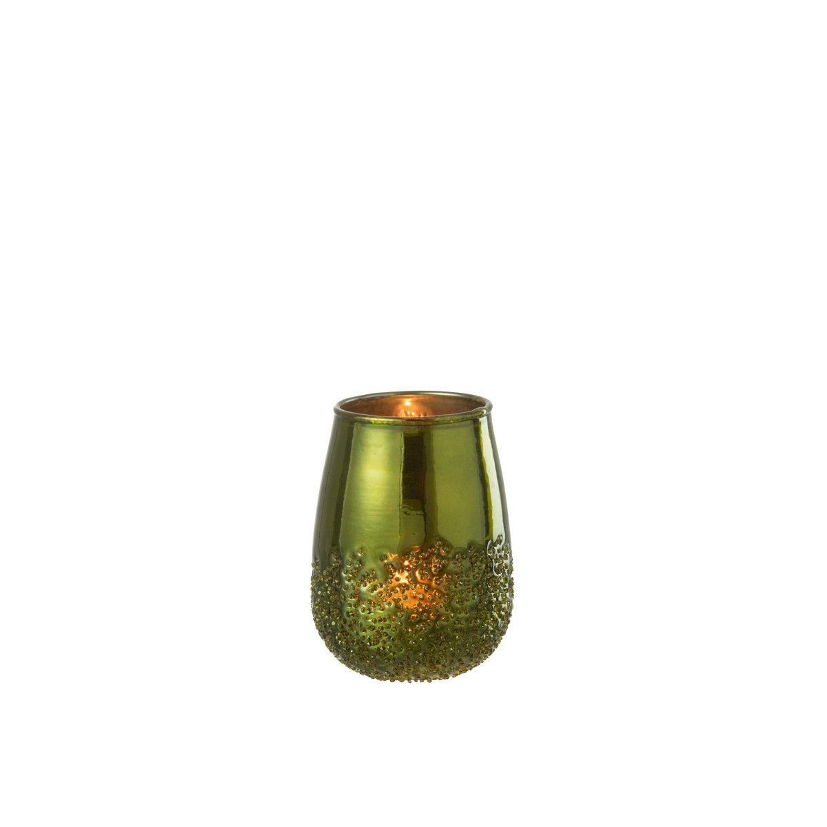 Bougeoir J-Line Miroir en verre vert - détail du design
