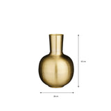 Vase Dara Or de Mica Decorations, métal doré avec forme ronde et long col