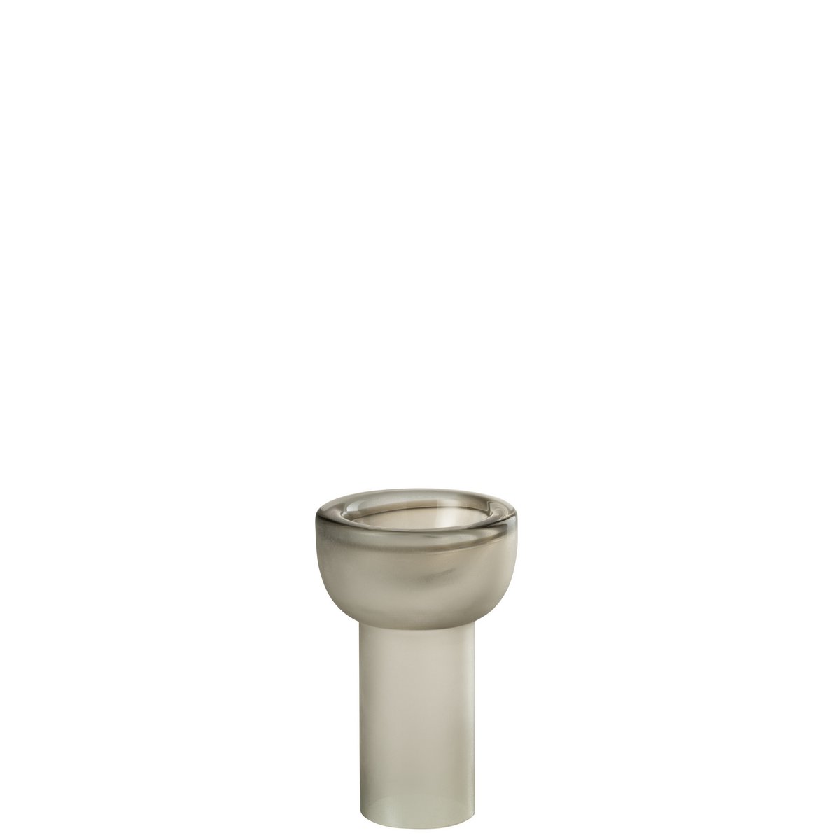 Vase chandelier Yara en verre gris, vue de face