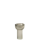 Vase chandelier Yara en verre gris, vue de face