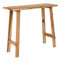 Table Console Girona en teck recyclé avec finition naturelle, vue de face