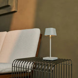 Lot de 8 lampes à poser rechargeables gris ombre Sarphati Mini avec station
