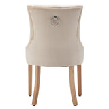 Vue latérale de la chaise Moebilia en velours crème