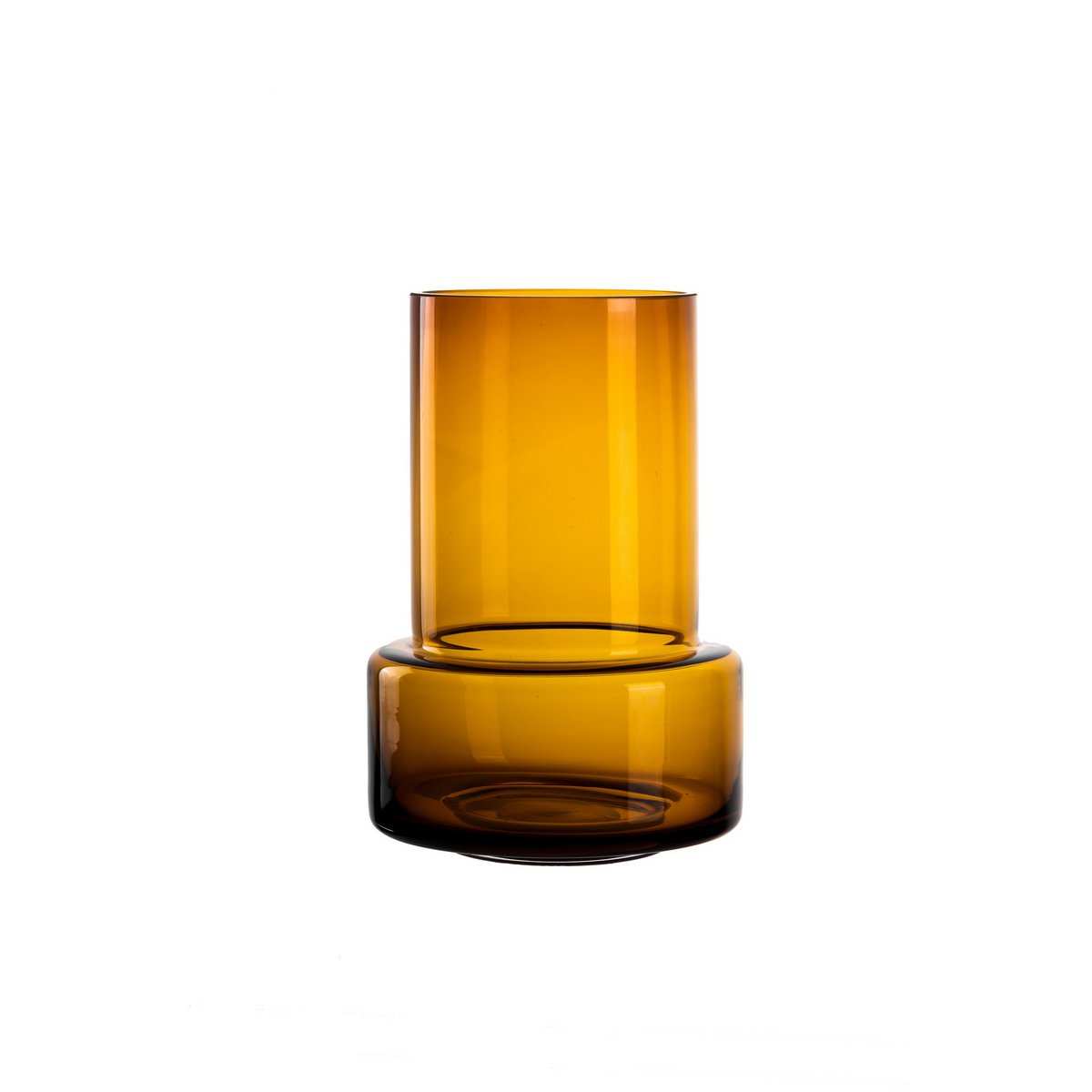 Vase TYLER 12AM en verre ambre, design chic et moderne