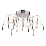 Plafond LED "Araneus" en métal et verre en chrome, Ø 55 cm, avec des LED fermement construites, éclairage pour le salon, la salle à manger, le couloir ou le bureau