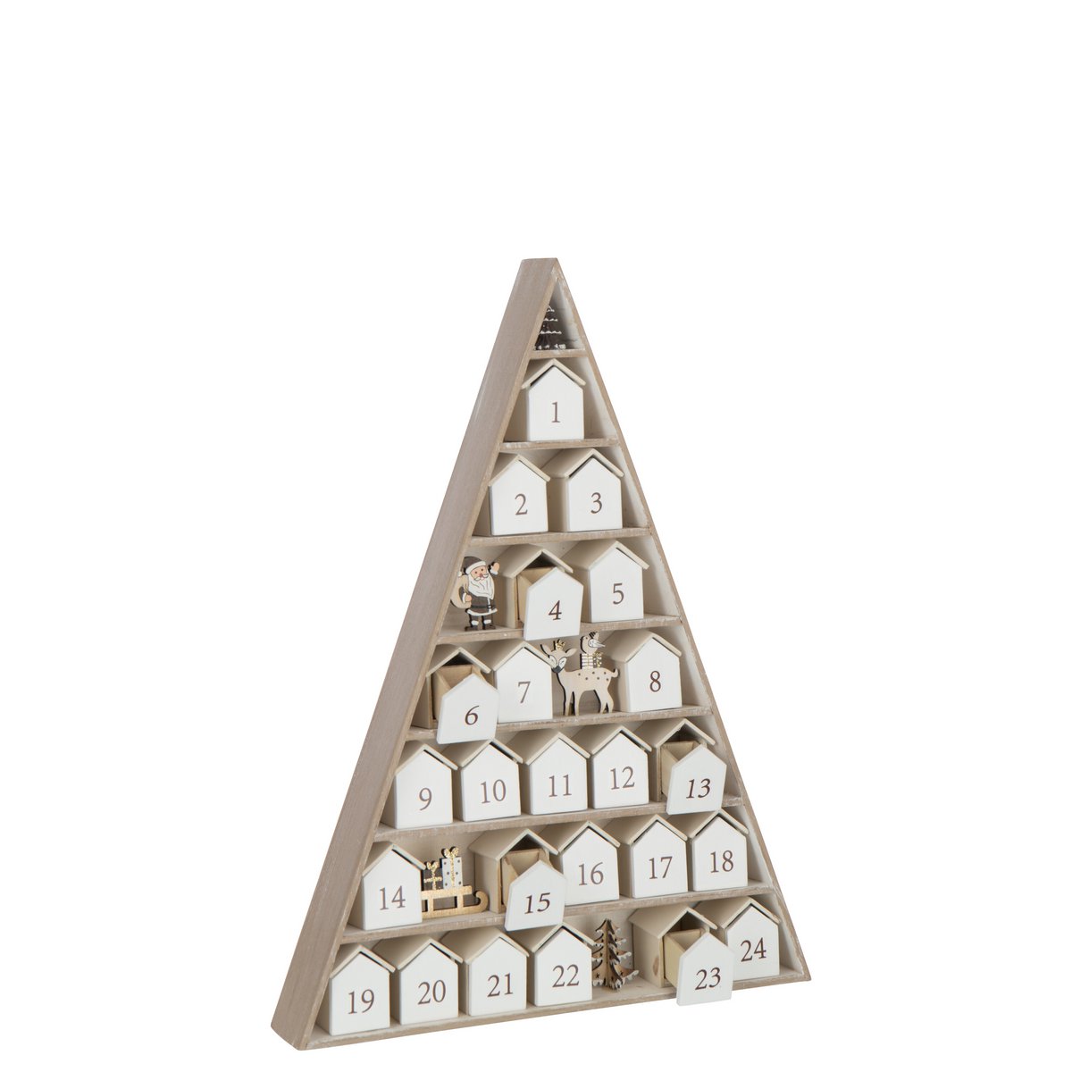 Détail du calendrier de l'Avent J-Line, finition en bois élégant