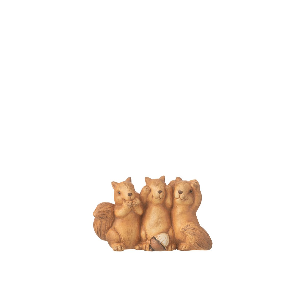 Serre-livres J-Line Squirrel en porcelaine marron, élégant et fonctionnel