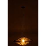 Détail de la lampe Ovni J-Line, matériaux en fer et jute