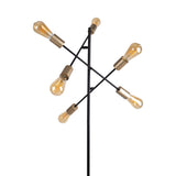 Lampe debout "modo" en noir en noir, versions en or, prise E27, lampadaire pour salon, salle à manger, cuisine, couloir, couloir ou bureau, 150 x 49 cm