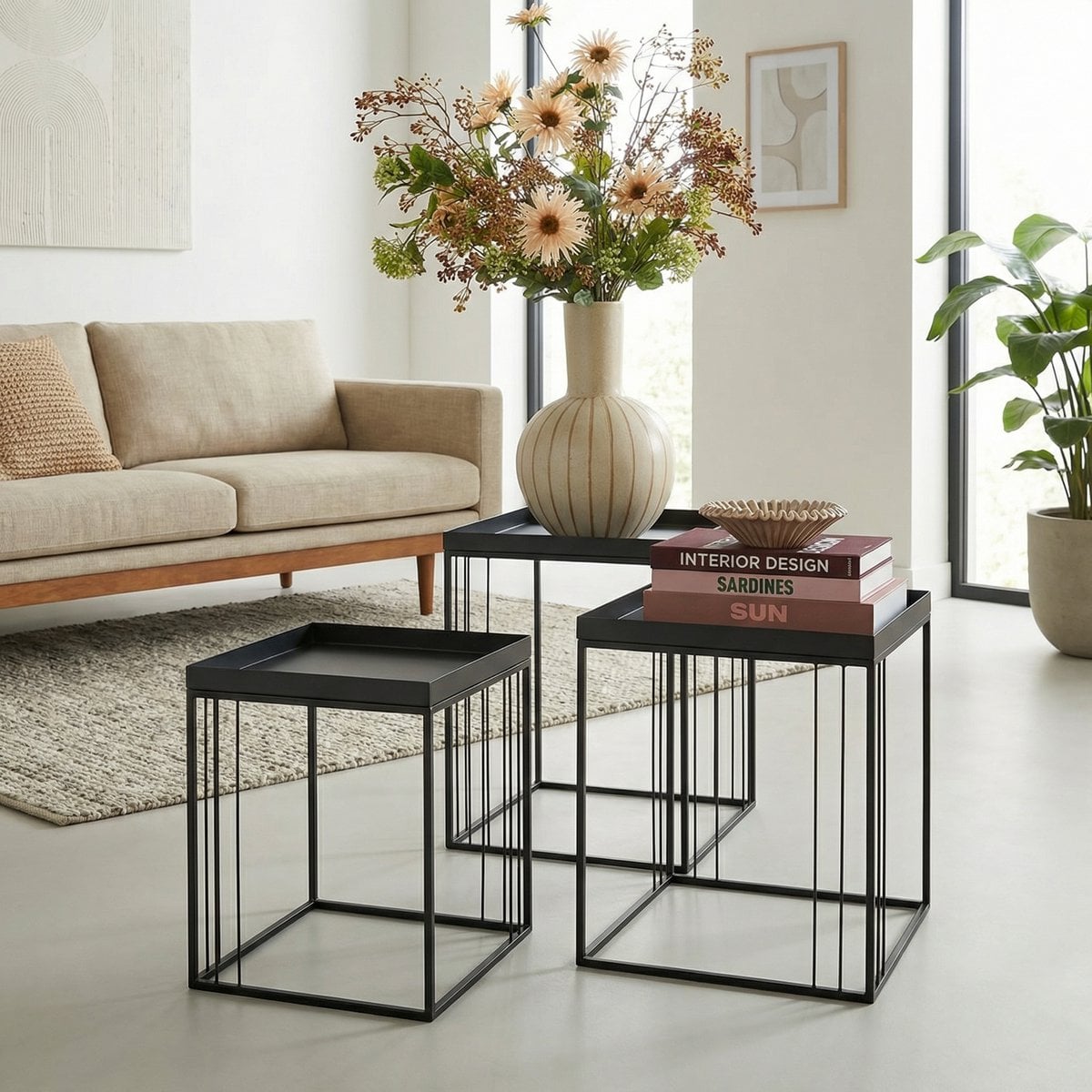 Table d'appoint Beth Noir - dimensions et proportions des tables