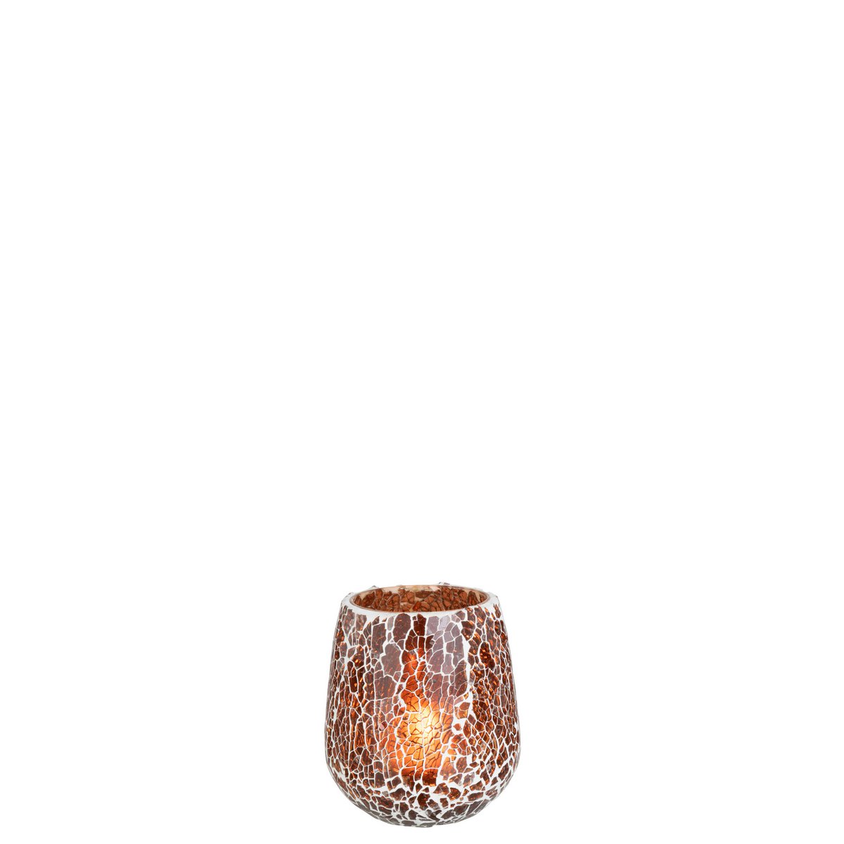 Détail du bougeoir J-Line Liline en verre marron, design classique
