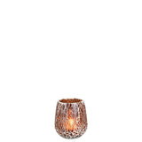 Détail du bougeoir J-Line Liline en verre marron, design classique