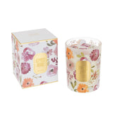 Bougie parfumée J-Line Mimosa & Rose dans un élégant verre blanc