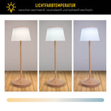 Lampe de batterie solaire "Emmi" 38 cm de haut, parapluie Ø 13 cm, métal en plastique d'amande et blanc, pour la zone extérieure, cct.