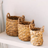 Boho Laundry ou Panier d'usine - Panier de rangement tissé rond - panier décoratif en fibre de banane (3 tailles Ø 25/32/38 cm) Rinjani