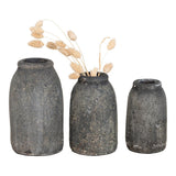Vase Velas en terre cuite gris clair antique, vue de face