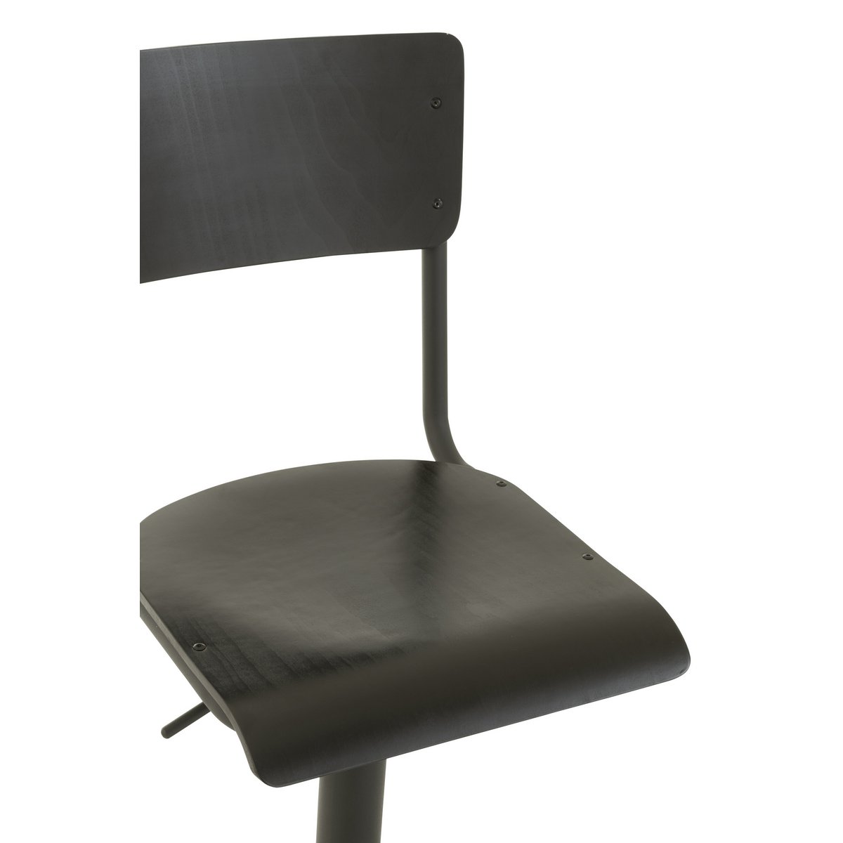 Zoom sur l'assise en bois de la chaise de bar J-Line