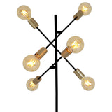 Lampe debout "modo" en noir en noir, versions en or, prise E27, lampadaire pour salon, salle à manger, cuisine, couloir, couloir ou bureau, 150 x 49 cm