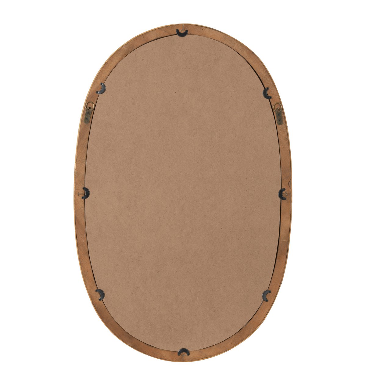 Miroir ovale J-Line en jute naturel, vue de face