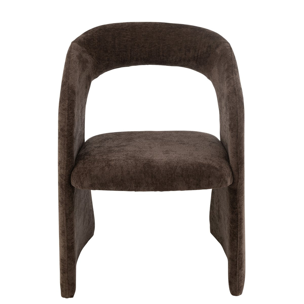 Chaise J-Line Anise en textile marron foncé vue de face