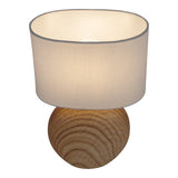 Lampe de table en céramique "Woody" - lampe de table en céramique avec des lames de texte dans la nature, E14, lampe de table pour le salon ou le bureau