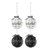 Boules de Noël en verre noir et blanc J-Line, élégantes et raffinées