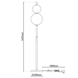 Lampadaire LED lampadaire "Nova" avec une fonction DIMMM en métal, en plastique et en verre de fumée de chrome, avec des LED fermement installées, environ.