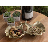 Coquille décorative en aluminium ginkgo 2 feuille d'or ou de coquille de feuille en argent