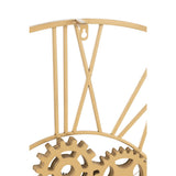 Horloge murale J-Line en métal doré avec chiffres romains, vue de face