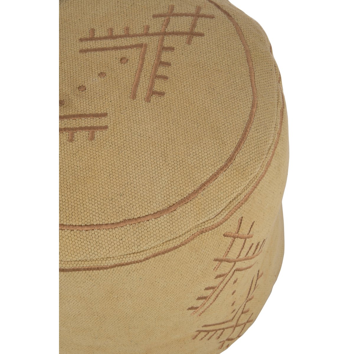 Pouf J-Line Cylindre motifs ethniques, détail du tissu