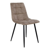 Chaise Middelfart en microfibre marron avec pieds en métal noir