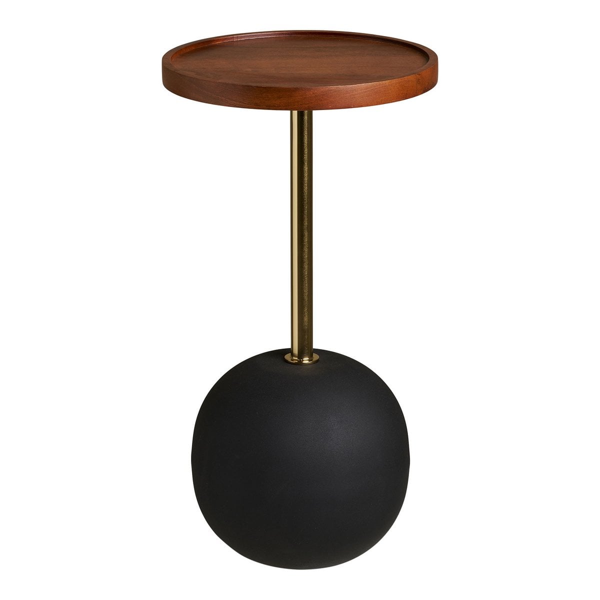 Table d'appoint Sirone en manguier et acier, vue de face