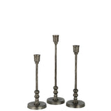 Set de trois bougeoirs Becca en aluminium noir, vue de face