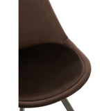 Chaise J-Line Helene Métal/Textile Marron Foncé
