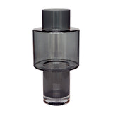 Vase en verre gris